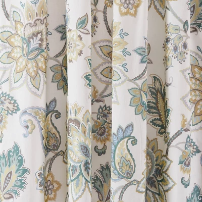 Palladium Floral Lined Curtain Panel With Rod Pocket - Levtex Home 4 Palladium Floral Lined Curtain Panel With Rod Pocket - Levtex Home - Image 2