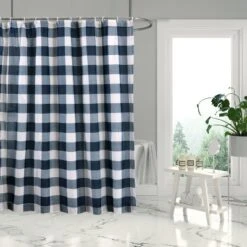 Camden Navy Shower Curtain - One Shower Curtain - Levtex Home