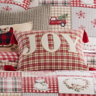 Home For Christmas Joy Plaid Pillow 14x18 - Levtex Home 3 Home For Christmas Joy Plaid Pillow 14x18 - Levtex Home