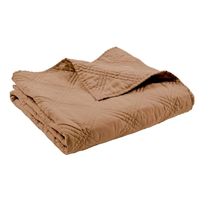 Washed Linen Sandstone Quilted Throw - Levtex Home 3 Washed Linen Sandstone Quilted Throw - Levtex Home