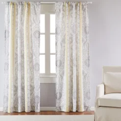 St. Claire Damask Lined Curtain Panel With Rod Pocket - Levtex Home 7 St. Claire Damask Lined Curtain Panel With Rod Pocket - Levtex Home -Levtex Home Shop GUEST 154e76a9 aad9 419c 9b86 ff1fd6c17d05
