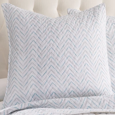 Blue Sea Chevron Euro Sham Set Of 2 - Levtex Home 3 Blue Sea Chevron Euro Sham Set Of 2 - Levtex Home