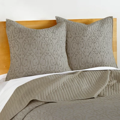 Beckett Taupe Euro Sham Set Of 2 - Levtex Home 3 Beckett Taupe Euro Sham Set Of 2 - Levtex Home