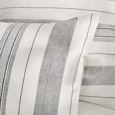 Monroe Stripe White Euro Sham - Levtex Home 3 Monroe Stripe White Euro Sham - Levtex Home