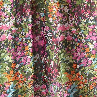 Basel Floral Lined Shower Curtain With Grommets - Levtex Home 5 Basel Floral Lined Shower Curtain With Grommets - Levtex Home - Image 3