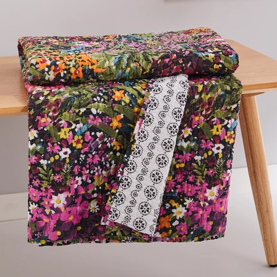 Basel Floral Quilted Throw - Levtex Home 3 Basel Floral Quilted Throw - Levtex Home
