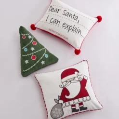 Santa Claus Lane Postcard Decorative Pillow White - Levtex Home