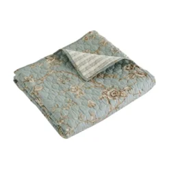 Lyon Teal Toile Quilted Throw - Levtex Home -Levtex Home Shop GUEST 1fa017bc f018 4a98 824d 3d9d423c5d67