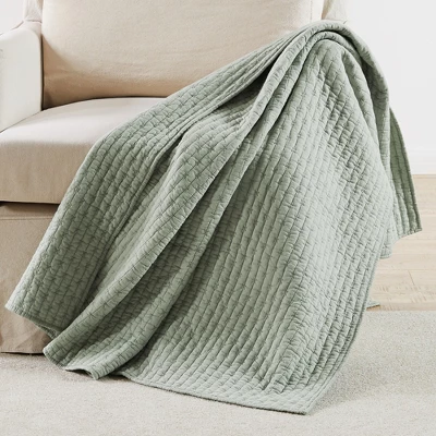 Cross Stitch Desert Sage Quilted Throw- Levtex Home 3 Cross Stitch Desert Sage Quilted Throw- Levtex Home