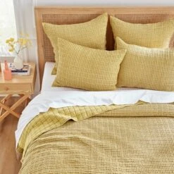 Mills Waffle Ochre Euro Sham Set Of 2- Levtex Home 6 Mills Waffle Ochre Euro Sham Set Of 2- Levtex Home -Levtex Home Shop GUEST 225d7679 6813 4db8 b887 8a756d67a3f3