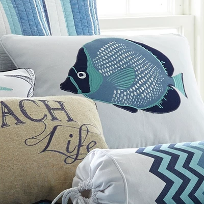 Camps Bay Decorative Blue Fish Pillow - Levtex Home 3 Camps Bay Decorative Blue Fish Pillow - Levtex Home