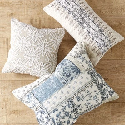 Aliza White Embroidered Medallion Pillow -Levtex Home 3 Aliza White Embroidered Medallion Pillow -Levtex Home