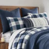 Cross Stitch Navy Euro Sham Set Of 2