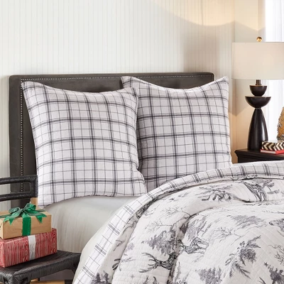 Villa Lugano Sleigh Bells Holiday Gray Euro - One Euro Sham - Levtex Home 3 Villa Lugano Sleigh Bells Holiday Gray Euro - One Euro Sham - Levtex Home