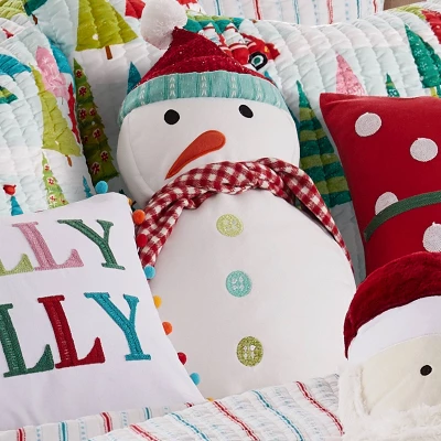 Merry & Bright Holly Jolly Snowman Pillow - By Levtex Home 3 Merry & Bright Holly Jolly Snowman Pillow - By Levtex Home