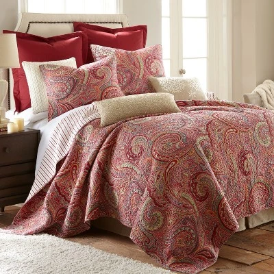 Spruce Red Euro Shams - Set Of 2 - Levtex Home 4 Spruce Red Euro Shams - Set Of 2 - Levtex Home - Image 2