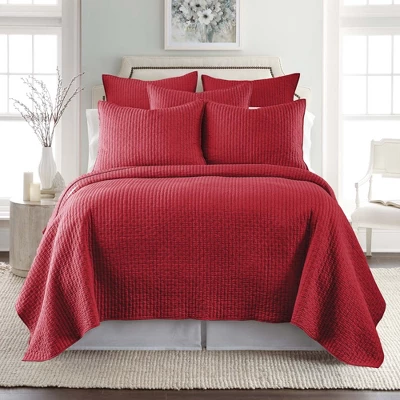 Cross Stitch Red Solid Euro Sham Set Of 2 - One Euro Sham Red - Levtex Home 3 Cross Stitch Red Solid Euro Sham Set Of 2 - One Euro Sham Red - Levtex Home