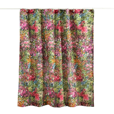 Basel Floral Lined Shower Curtain With Grommets - Levtex Home 4 Basel Floral Lined Shower Curtain With Grommets - Levtex Home - Image 2