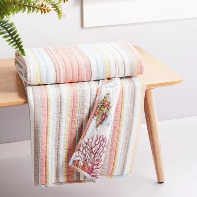 Brighton Coral Throw - One Quilted Throw - Levtex Home 3 Brighton Coral Throw - One Quilted Throw - Levtex Home