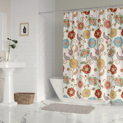 Ashbury Spring Floral Lined Shower Curtain With Grommets - Levtex Home 3 Ashbury Spring Floral Lined Shower Curtain With Grommets - Levtex Home