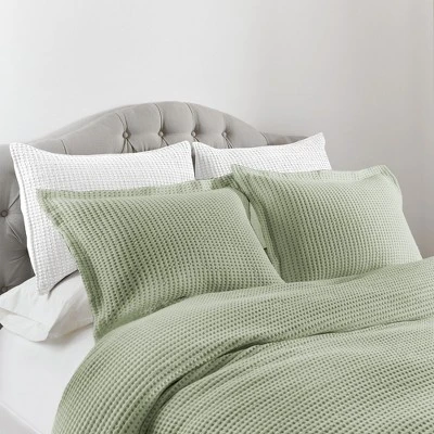 Mills Waffle Desert Sage Full/Queen Duvet Set - Levtex Home 4 Mills Waffle Desert Sage Full/Queen Duvet Set - Levtex Home - Image 2