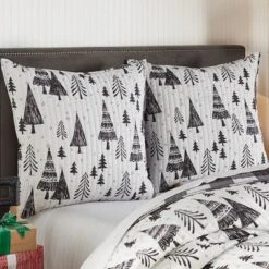 Northern Star Holiday Euro Sham Set Of 2 Black - Levtex Home