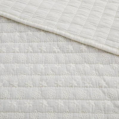 Eyelet Cream Quilted Throw - Levtex Home 5 Eyelet Cream Quilted Throw - Levtex Home - Image 3