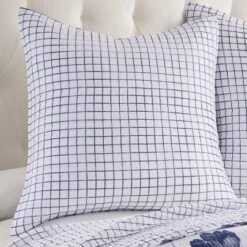 Riella Navy Euro Sham Set - Two Euro Shams - Levtex Home
