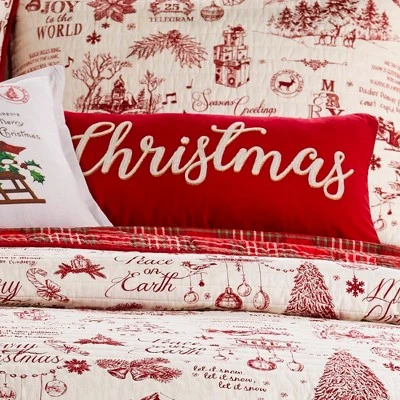 Yuletide Holiday Decorative Pillow Red - Levtex Home 4 Yuletide Holiday Decorative Pillow Red - Levtex Home - Image 2