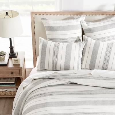 Monroe Stripe Grey Duvet Set - Levtex Home 4 Monroe Stripe Grey Duvet Set - Levtex Home - Image 2