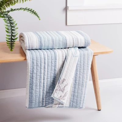 Ipanema Coastal Stripe Quilted Throw - Levtex Home 3 Ipanema Coastal Stripe Quilted Throw - Levtex Home