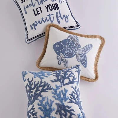 Pataya Script Decorative Pillow Blue - Levtex Home 3 Pataya Script Decorative Pillow Blue - Levtex Home