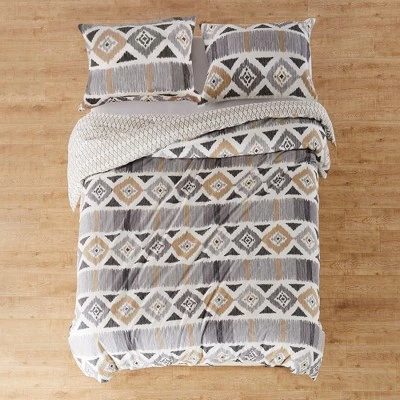 Santa Fe Duvet Set - Grey, Cream & Tan - Levtex Home 4 Santa Fe Duvet Set - Grey, Cream & Tan - Levtex Home - Image 2