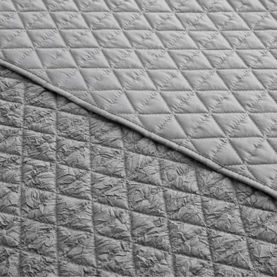 Rowan Grey Quilted Throw - Levtex Home 5 Rowan Grey Quilted Throw - Levtex Home - Image 3