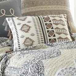 Trevino Embroidered Fringe Decorative Pillow - Levtex Home