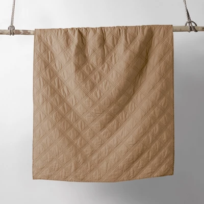 Washed Linen Sandstone Quilted Throw - Levtex Home 4 Washed Linen Sandstone Quilted Throw - Levtex Home - Image 2