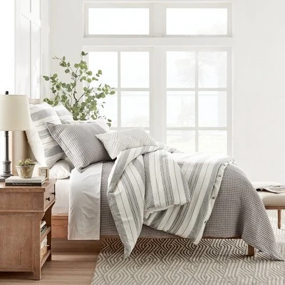 Monroe Stripe Grey Duvet Set - Levtex Home 3 Monroe Stripe Grey Duvet Set - Levtex Home