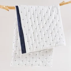 Embroidered Swiss Dot White And Navy Quilted Throw - Levtex Home 8 Embroidered Swiss Dot White And Navy Quilted Throw - Levtex Home -Levtex Home Shop GUEST dd17c255 796f 424a 8443 efc088335b6a