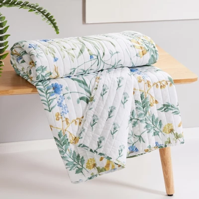 Apolonia Botanical Floral Quilted Throw - Villa Lugano By Levtex Home 3 Apolonia Botanical Floral Quilted Throw - Villa Lugano By Levtex Home