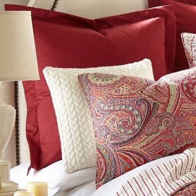 Spruce Red Euro Shams - Set Of 2 - Levtex Home 3 Spruce Red Euro Shams - Set Of 2 - Levtex Home