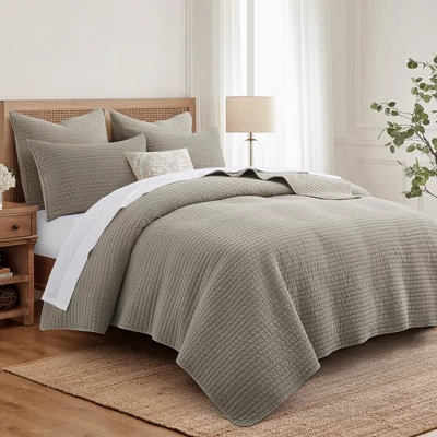 Eyelet Taupe Euro Sham Set Of 2 - Levtex Home 4 Eyelet Taupe Euro Sham Set Of 2 - Levtex Home - Image 2