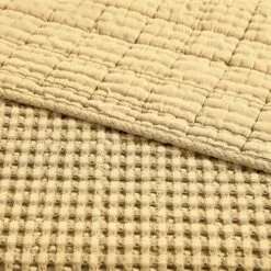 Mills Waffle Ochre Quilted Throw- Levtex Home -Levtex Home Shop GUEST e9a510b5 a7b9 4511 953e 0e0d12c17698