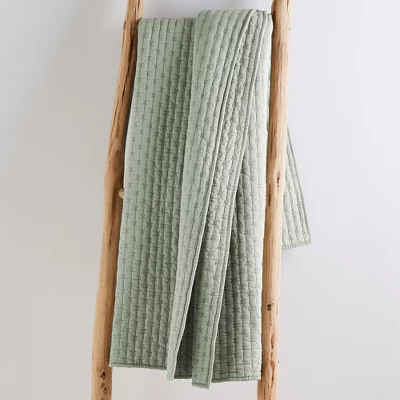 Cross Stitch Desert Sage Quilted Throw- Levtex Home 5 Cross Stitch Desert Sage Quilted Throw- Levtex Home - Image 3