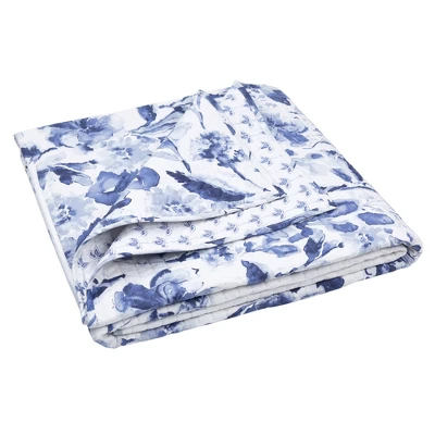 Linnea Blue Floral Quilted Throw - Levtex Home 4 Linnea Blue Floral Quilted Throw - Levtex Home - Image 2
