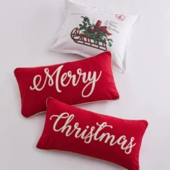 Yuletide Holiday Decorative Pillow Red - Levtex Home