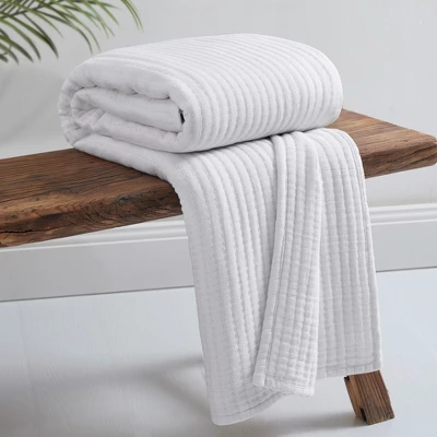 Caden Cotton Gauze Bright White Throw- Levtex Home 3 Caden Cotton Gauze Bright White Throw- Levtex Home