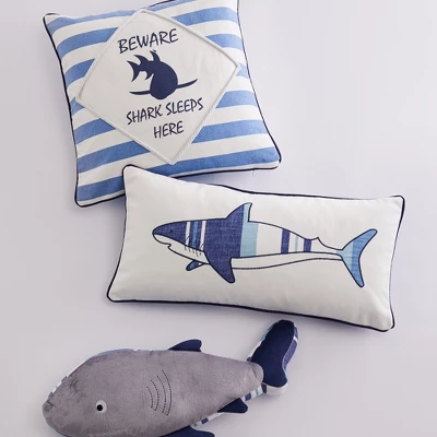 Sammy Shark Beware Decorative Pillow - Levtex Home 3 Sammy Shark Beware Decorative Pillow - Levtex Home