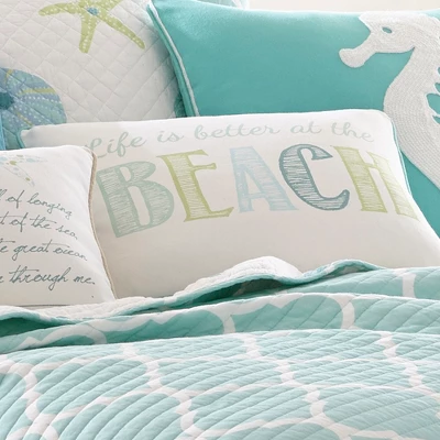 Del Ray Embroidered Life Is Better Decorative Pillow - Levtex Home 3 Del Ray Embroidered Life Is Better Decorative Pillow - Levtex Home